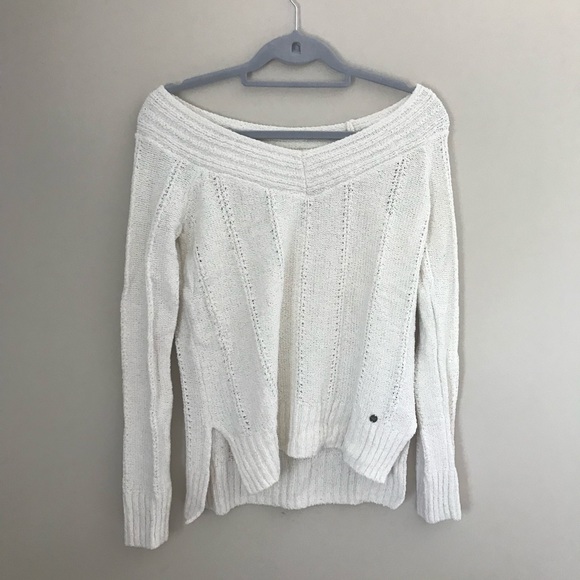 white scoop neck sweater - Picture 2 of 4